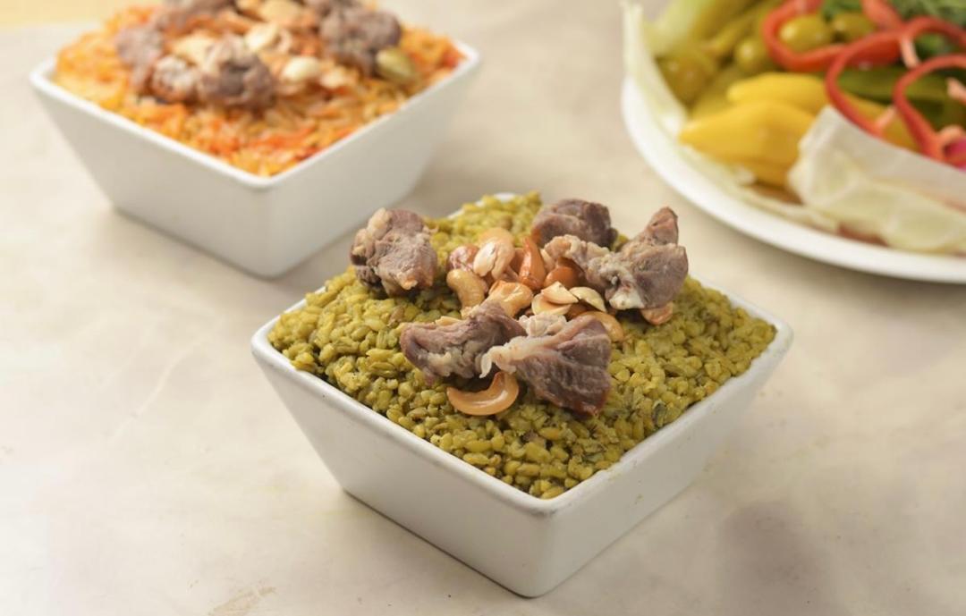 وجبة-فريكة-مع-بازلاء-باللحمة