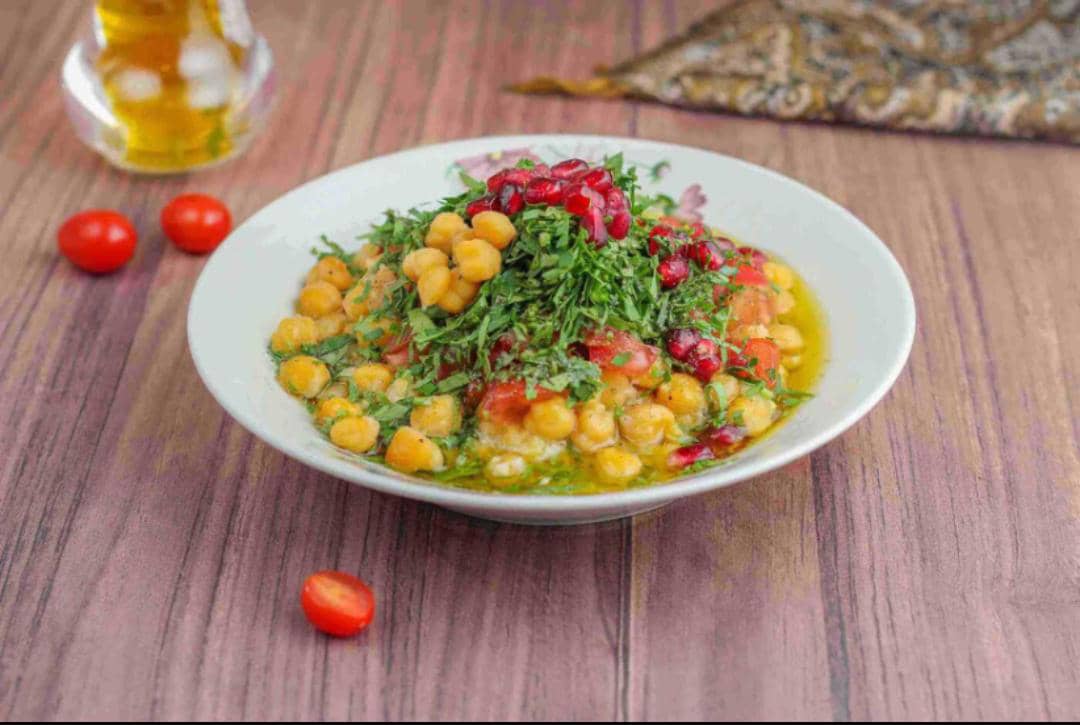 حمص بالحمض والزيت ( شخص واحد )