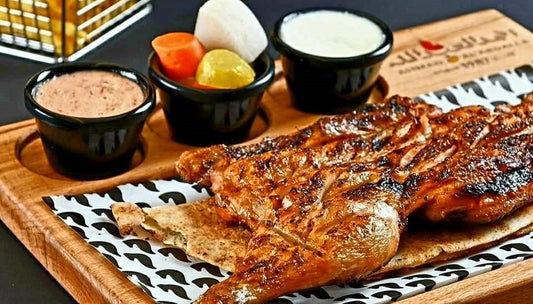 نصف فروج مشوي على الفحم