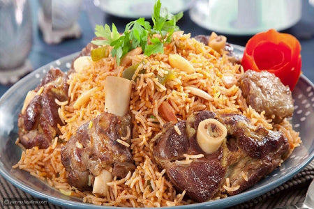 كبسة-لحم-لشخص-مع-مكسرات