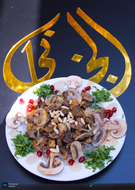 وجبة مفركة فطر مع لحمة