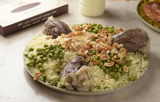 وجبة رز بالبازلاء مع لحمة